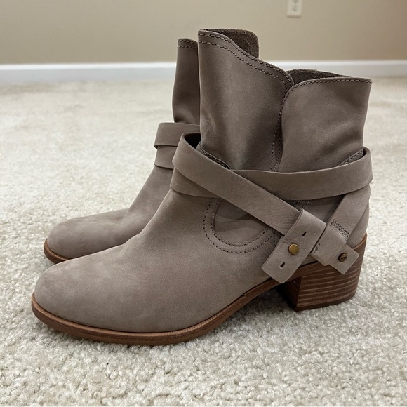 Ugg Australia Women Elora Sahara Gray Suede Ankle Boots Booties Sz 9.5 1019148, - Picture 3 of 16